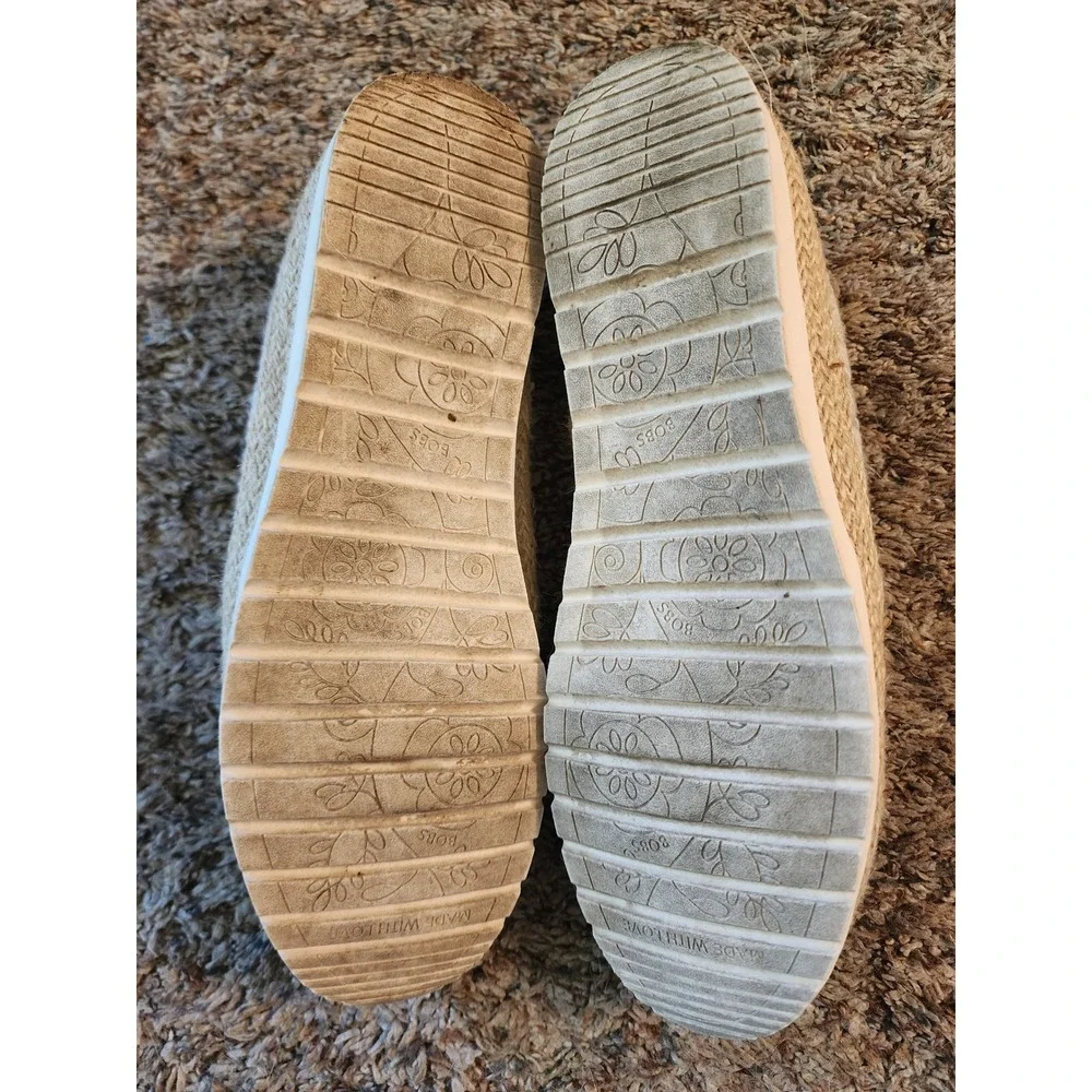 BOBS from Skechers‎ B Cute Espadrille Slip On Flats Natural Beige 113237 W9.5